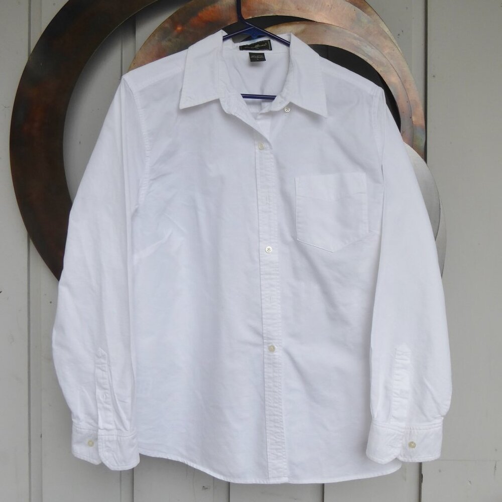 Classic White Cotton Shirt, Size L